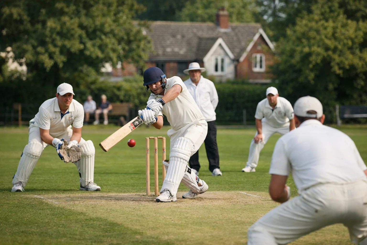 Team Cricket Match on Premium Ground